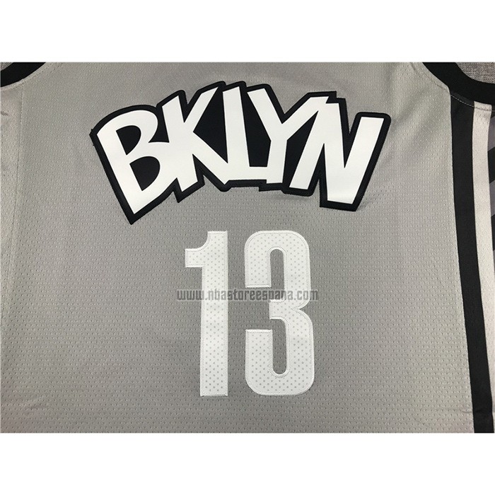 Camiseta Brooklyn Nets James Harden NO 13 Statement 2020 Gris